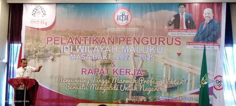 Pelantikan Pengurus IDI Wilayah Maluku Masa Bhakti 2022-2025