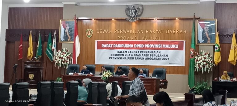 Pemprov Serahkan Dokumen KUA-PPAS APBD Perubahan 2023 ke DPRD Maluku
