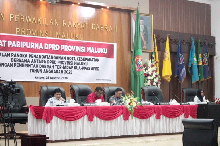 DPRD Maluku Gelar Rapat Paripurna Penandatangan Nota Kesapahaman KUA PPAS TA 2025 DPRD Maluku Gelar Rapat Paripurna Penandatangan Nota Kesapahaman KUA PPAS TA 2025