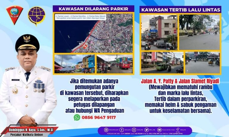 Dishub Ambon Sosialisasikan Kawasan Tertib Parkir